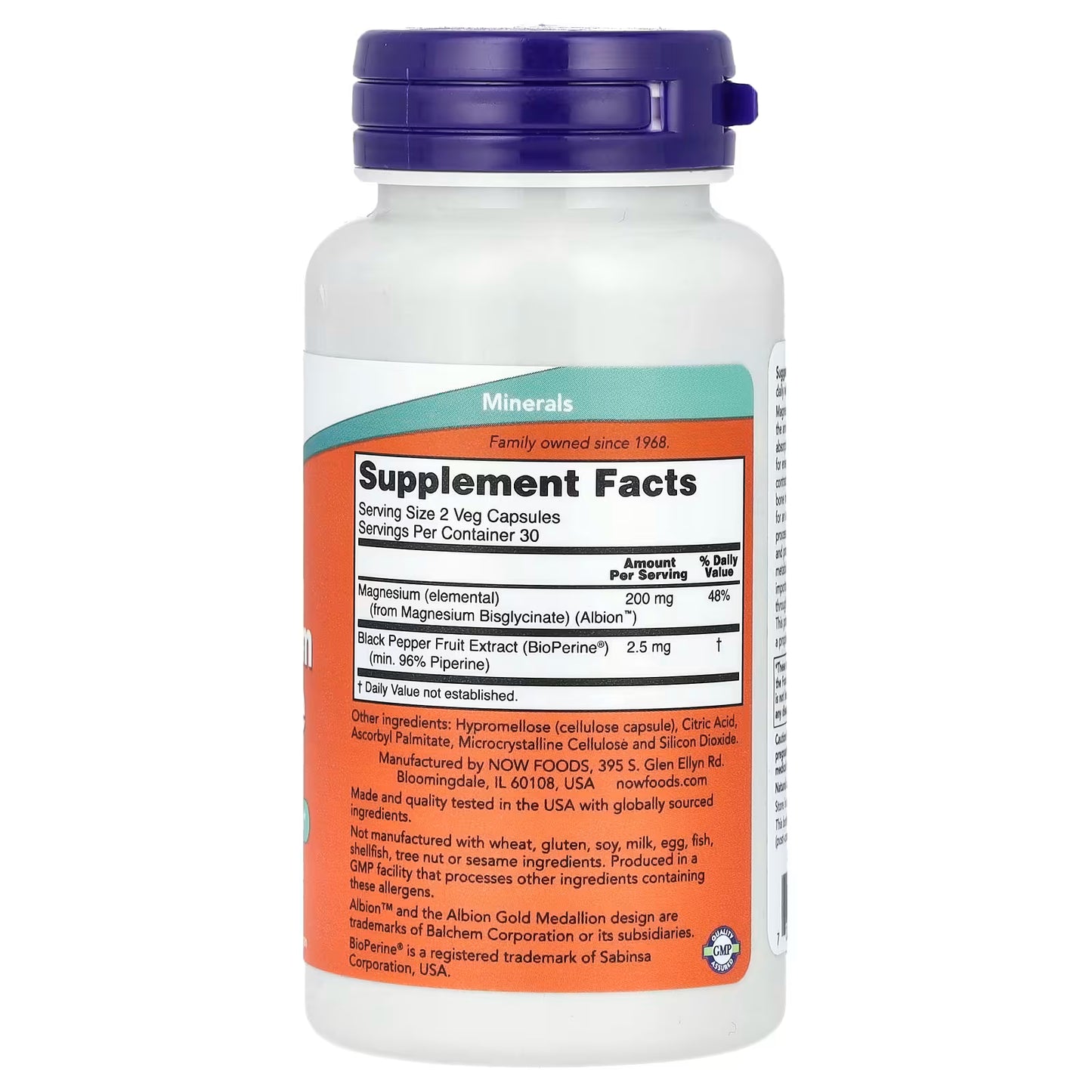 Magnesium Glycinate With BioPerine®, 60 Veg Capsules