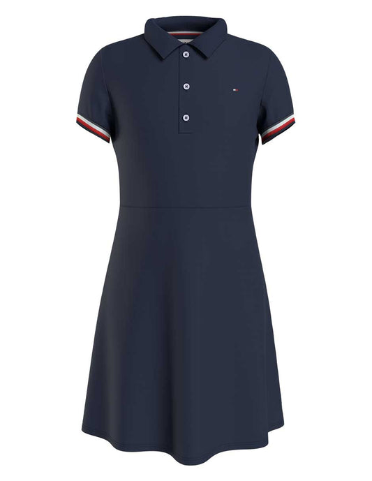 Vestidos Tommy Hilfiger ESSENTIAL POLO DRESS niña azul