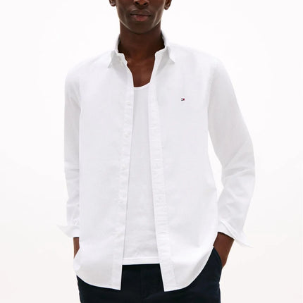Camisa blanca flex poplin de corte slim