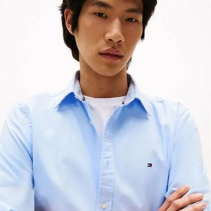 Camisa blanca flex poplin de corte slim