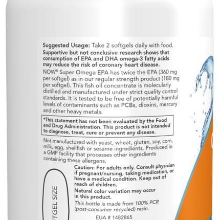 Super Omega EPA Fish Oil, Double Strength Softgels