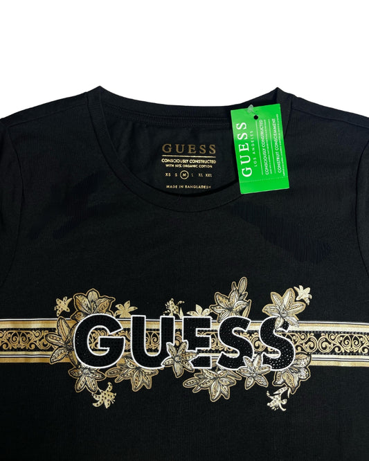 Camiseta guess dama logo brillante