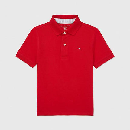 Polo De Niño Rojo Solido Con Logo
