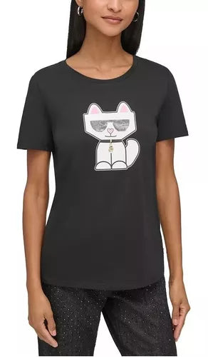 Camiseta Karl Lagerfeld Choupette Adornada