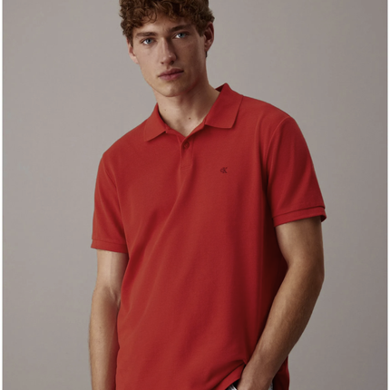 Polo Calvin Klein con Monograma Bordado Hombre rojo