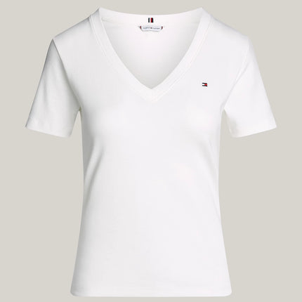 Camiseta slim de cuello de pico dama