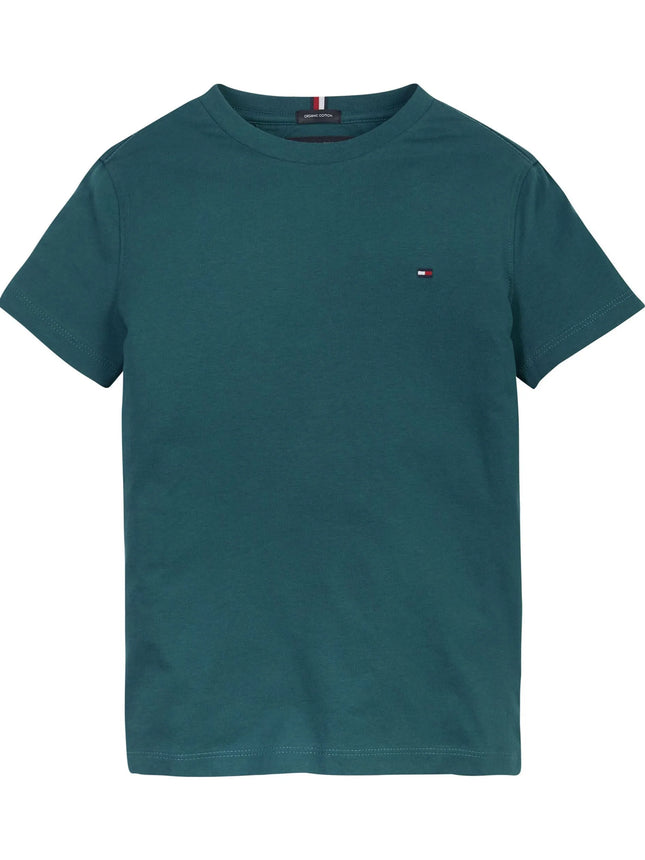 Camiseta Essential De Algodón Orgánico Niño Verde Tommy Hilfiger